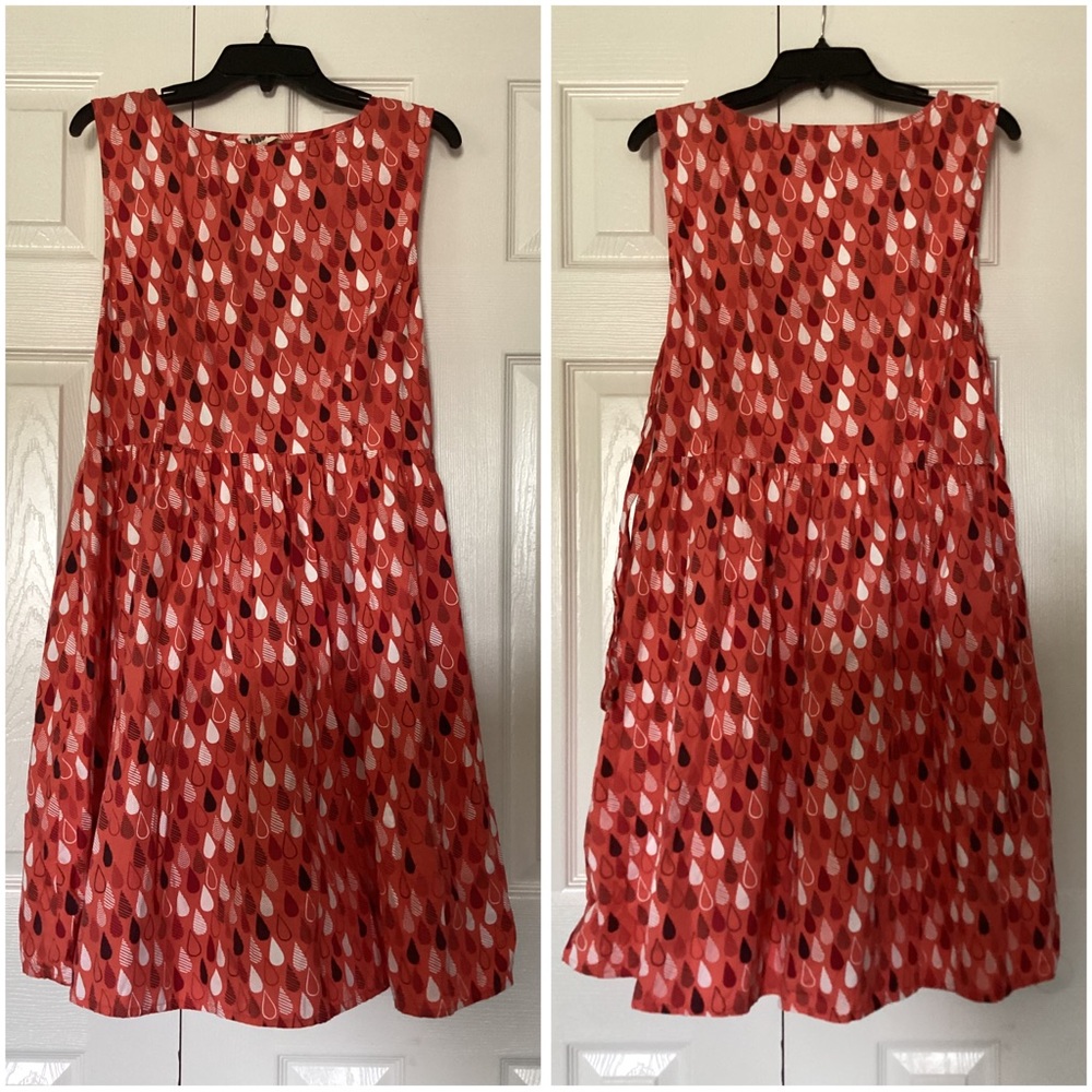 Circus Size 16 Orange Retro Fit & Flare Raindrop Sleeveless Dress - Picture 7 of 7